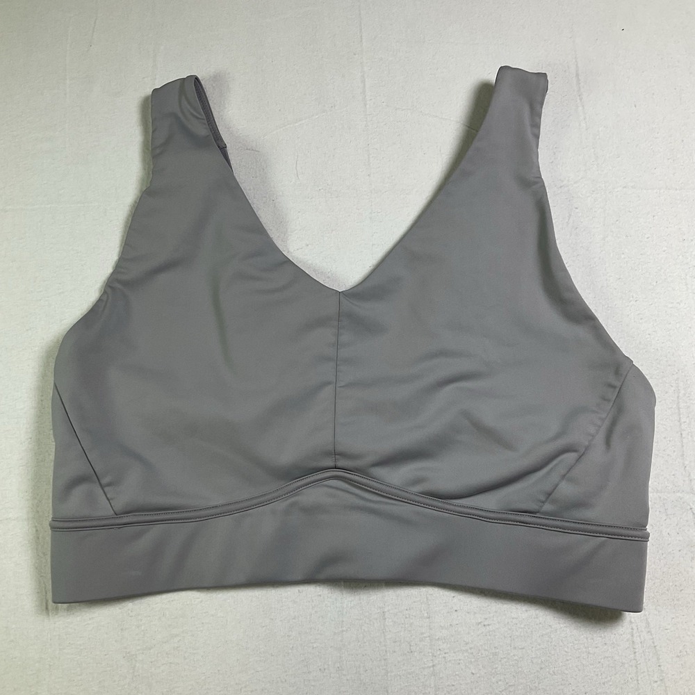 Fabletics Women Gray Adjustable Sports Bra 2X Medium Support Wireless 650